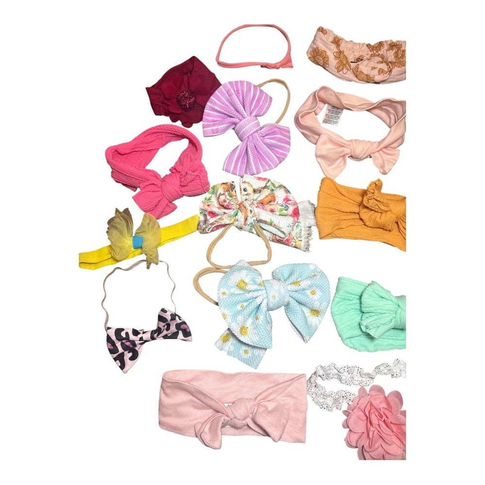 20 Pc Baby/Toddler Girl Headband & Bow Lot | Nylon, Turban, Floral, Boutique - Picture 3 of 3